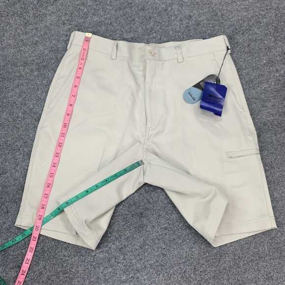 Slazenger Golf Shorts Mens 34 Beige High Rise Quick Dry Performance Hydro Dri - Picture 10 of 13